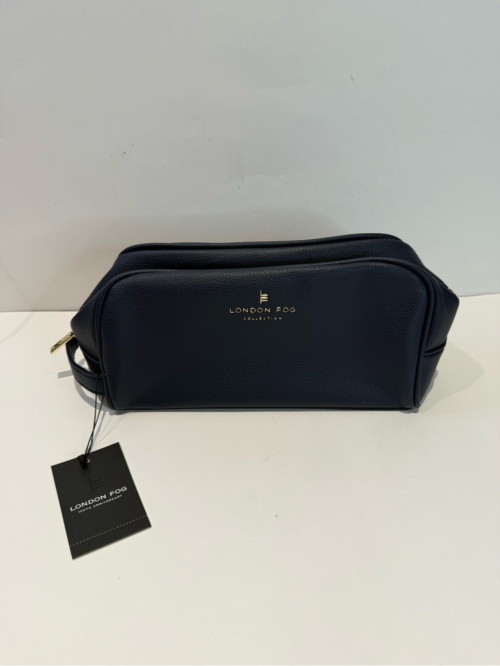 NWT London Fog Jovy Toiletry Bag with Handle Navy Blue Travel Organizer